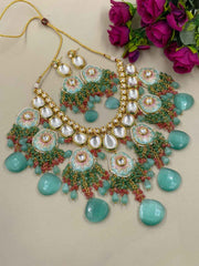 Designer Handcrafted Heavy Kundan And Meenakari Bridal Necklace Set