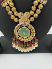 Designer Handcrafted Long Kundan Pendant Necklace Set For Weddings By Gehna Shop