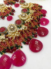 Designer Handcrafted Pink Bridal Necklace Set For Wedding By Gehna Shop Bridal Necklace Sets