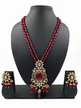 Designer Heavy Quality Victorian Polki Pendant Necklace Jewellery Set For Weddings