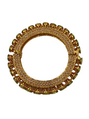 Designer Jadau Pearls And Kundan Pacheli Bangle Set For Weddings Bangles