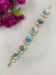 Designer Kundan And Pearl Bracelet For Ladies And Girls By Gehna Shop