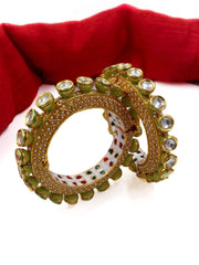 Designer Meenakari Pearls And Kundan Pacheli Bangles For Weddings
