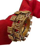 Designer Multi Color Meenakari Lotus Print Pacheli Bangles For Women