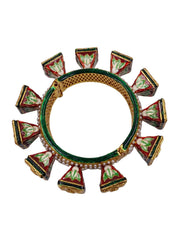 Designer Multi Color Meenakari Lotus Print Pacheli Bangles For Women Bangles