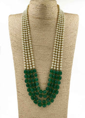 Designer Multi Layered Beaded Pearls Necklace Mala For Grooms By Gehna Shop