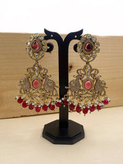 Designer Peacock Victorian Polki Earrings For Weddings By Gehna Shop Earrings