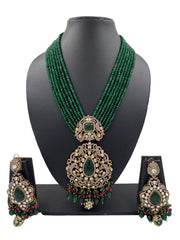 Designer Polki And AD Victorian Jewellery Pendant Necklace Set By Gehna Shop Victorian Necklace Sets