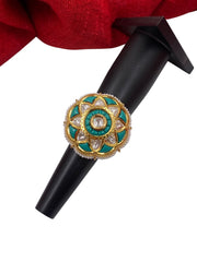 Designer Polki And Turquoise Stone Finger Ring For Women By Gehna Shop Finger rings