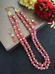 Semi Precious Layered Watermelon Shape Beaded Jewelry Set | Gemstone Beads Jewelry