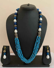 Designer Semi Precious Turquoise Beads Necklace For Women By Gehna Shop