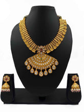 Ethnic Gold Plated Golden Kundan Necklace Set For Ladies By Gehna Shop