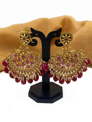 Gold Plated Antique Chandbali Earrings For Women