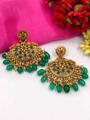 Gold Plated Antique Chandbali Earrings For Women