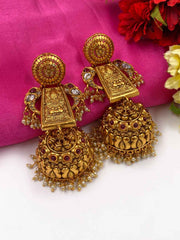 Artificial Gold Plated Long Antique Golden Jhumki Earrings