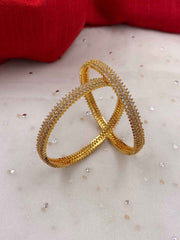 Gold Plated American Diamond Bangles For Women By Gehna Shop