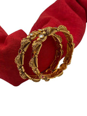Gold Plated Antique Bangle Set For Women By Gehna Shop