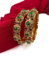 Gold Plated Antique Gold Meenakari Gokhru Bangles By Gehna Shop Antique Golden Bangles