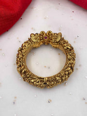 Gold Plated Antique Golden Elephant Head Kada Bangle For Ladies