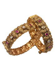 Gold Plated Artificial Openable Golden Bangles For Ladies By Gehna Shop Antique Golden Bangles