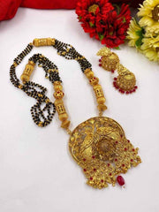Gold Plated Designer Long Golden Mangalsutra For Women By Gehna Shop