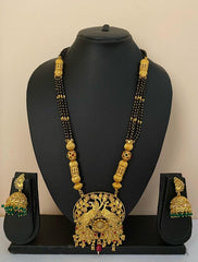 Gold Plated Designer Long Golden Mangalsutra For Women By Gehna Shop Mangalsutras