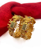 Gold Plated Ethnic Elephant And Doli Baarat Meenakari Bangles For Weddings By Gehna Shop