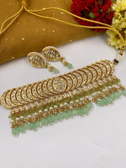 Gold Plated Heavy Quality Polki Kundan Choker Necklace Set For Women By Gehna Shop Choker Necklace Set