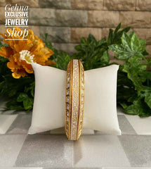 Gold Plated Jadau Meenakari Bangles Traditionally Handcrafted For Females By Gehna Shop