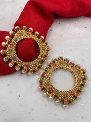 Gold Plated Meenakari Multi Color Square Shape Bangles By Gehna Shop