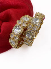 Gold Plated Polki Kundan Bangles For Women By Gehna Shop Bangles