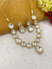 Gold Plated Polki Kundan Necklace For Weddings By Gehna Shop