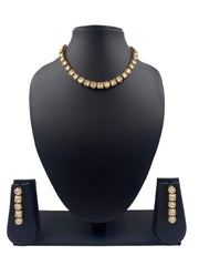 Gold Plated Single Line Kundan Necklace By Gehna Shop