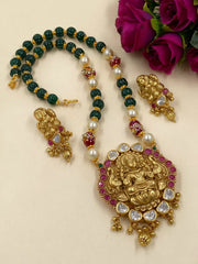 Gold Plated South Indian Lakshmi Devi Temple Jewellery Necklace Set By Gehna Shop Temple Necklace Sets
