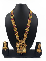 Gold Plated South Indian Lakshmi Long Temple Necklace Set For Ladies By Gehna Shop Temple Necklace Sets