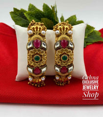Gold Plated Traditional Antique Golden Bangles By Gehna Shop