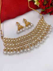 Handcrafted Pearl And Kundan Choker Necklace Set For Women By Gehna Shop