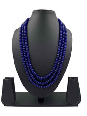 Handcrafted Triple Layered Semi Precious Blue Jade Beads Necklace By Gehna Shop