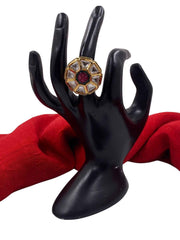 Heavy Quality Kundan Polki Adjustable Finger Ring For Ladies