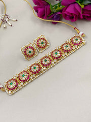High Quality Modern Look Multi Color Choker Necklace Set By Gehna Shop