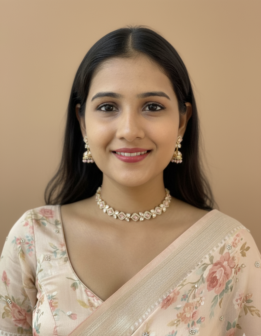 Nalini Short Simple And Delicate Polki Necklace Set - Kundan Jewellery Set