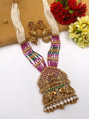 Indian Goddess Lakshmi Temple Jewellery Designs For Ladies By Gehna Shop Temple Necklace Sets