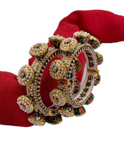 Jadau Moti Gokhru Pacheli Bangle Set For Women By Gehna Shop