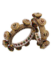 Jadau Moti Gokhru Pacheli Bangle Set For Women By Gehna Shop Bangles