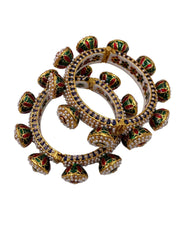 Jadau Moti Gokhru Pacheli Bangle Set For Women By Gehna Shop Bangles