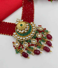 Majestic Red Crystal Chatai Choker For Ladies By Gehna Shop