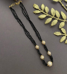 Mangalsutra Handcrafted In Black Spinal Beads With Ad Balls By Gehna Shop Mangalsutras