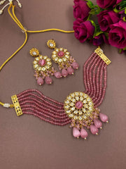 Modern Look Kundan And Beads Choker Necklace Set From Gehna Shop Choker Necklace Set