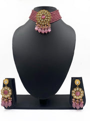 Modern Look Kundan And Beads Choker Necklace Set From Gehna Shop Choker Necklace Set