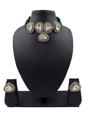 Modern Look Victorian Big Polki Stone Choker Necklace Set